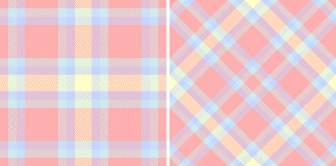 Background tartan seamless of pattern fabric vector with a texture textile check plaid. Set in pastel colors. Stylish outfits for the family.