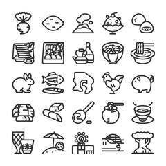 鹿児島の観光と特産品 アイコンセット