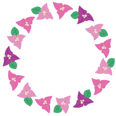 ブーゲンビリアの円形フレーム素材