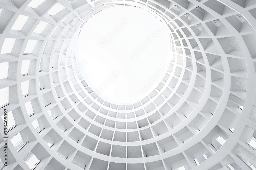 Poster Circular building with a skylight, suitable for architectural projects