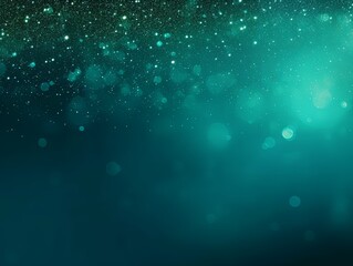 Turquoise banner dark bokeh particles glitter awards dust gradient abstract background