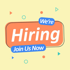 We Are Hiring Join Our Team Poster Or Banner With Yellow Background Stock Illustration