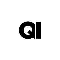 Letter Q and I, QI logo design template. Minimal monogram initial based logotype.