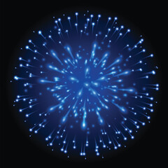 Firework Explosion Isolated on Dark Background