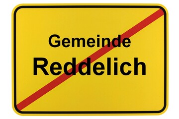 Illustration eines Ortsschildes der Gemeinde Reddelich in Mecklenburg-Vorpommern