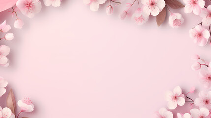 Pink background, cherry blossom border