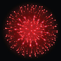 Firework Explosion Isolated on Dark Background