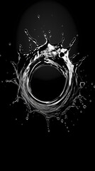 Ripples in the water form circles on a black background