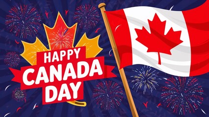 Happy Canada Day, banner for Canada day
