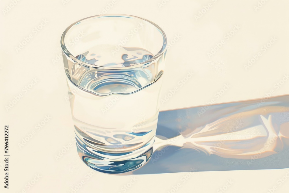 Aufkleber A simple image of a glass of water on a table. Suitable for various design projects