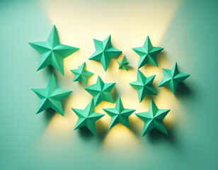 green yellow graphic with stars