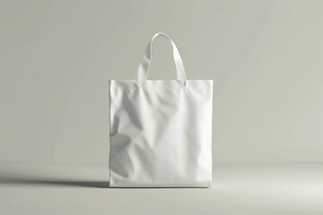 A simple white tote bag on a plain background. Ideal for product showcase