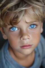 beautiful little boy with blue eyes