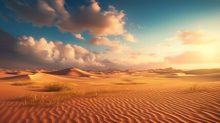 Naklejka premium Tranquil desert landscape with rolling sand dunes