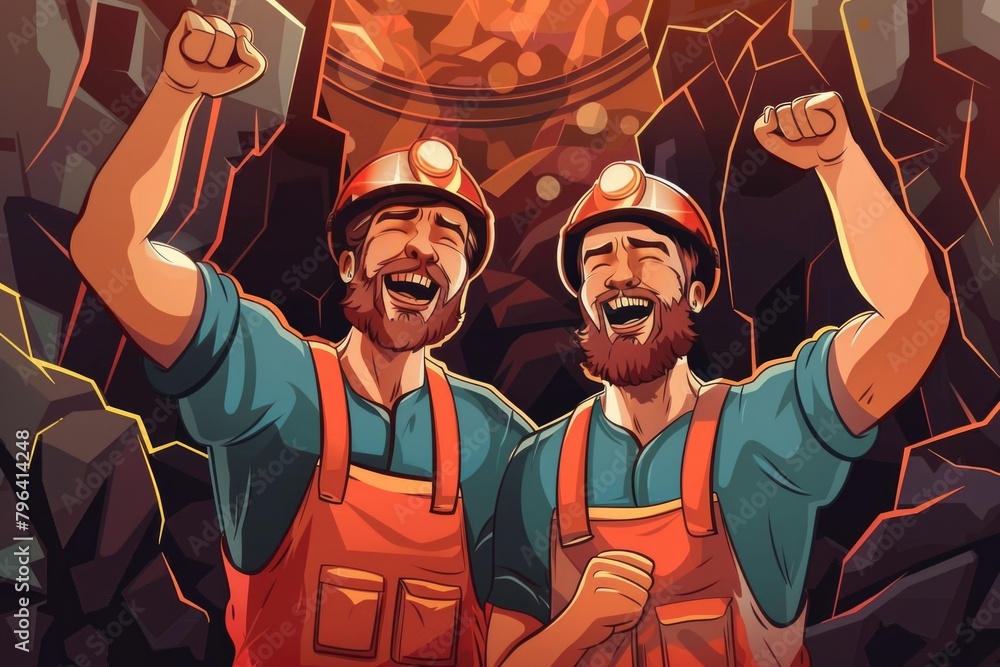Poster Image of two men standing side by side. Suitable for business or teamwork concepts