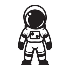 Simple black astronaut vector icon logo on white background
