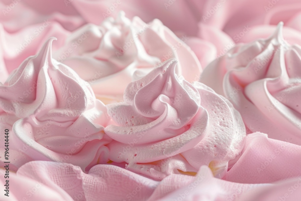 Wall mural Close up of pink frosting on a cake. Suitable for bakery or dessert concepts