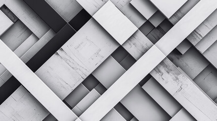 White lines and bold black squares on intersecting grey shapes.