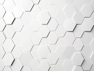 White hexagons pattern on white background. Genetic research, molecular structure. Chemical engineering