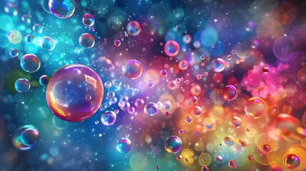 Colorful bubbles floating on a vibrant computer wallpaper Concept Abstract Art Vibrant Colors Floating Bubbles Computer Wallpaper Colorful Design
