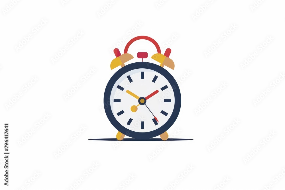 Poster A clock with a bell on top. Suitable for time management concepts