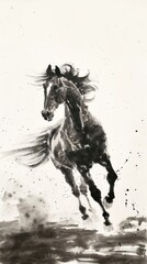 Horse stallion drawing animal.