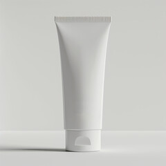 white cosmetic tube on a white background, minimalism, mockup
