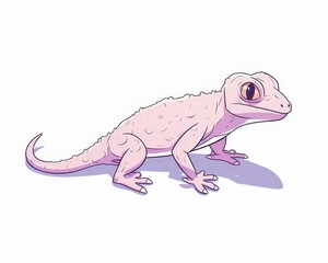 Fototapeta premium A cartoon illustration of a pink gecko