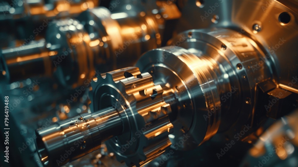 Aufkleber close up of a machine in operation. ideal for industrial concepts