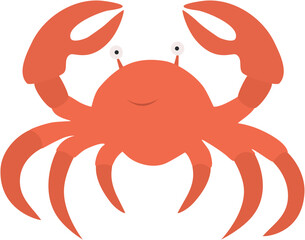 Cute crab vector. Sea creature. Underwater character 