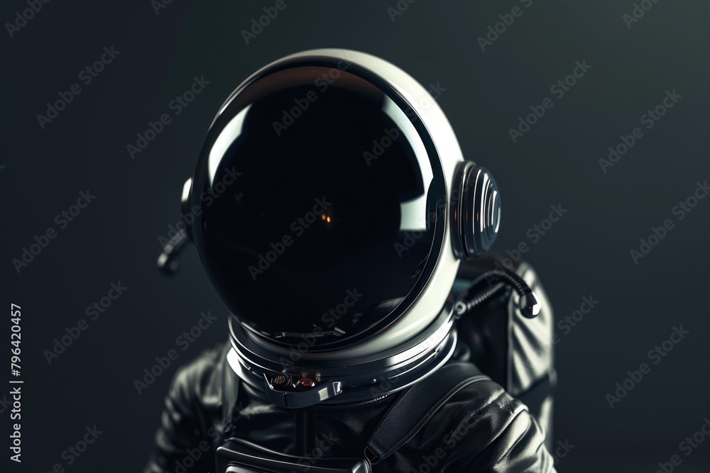 Aufkleber close up of a person wearing a space suit. suitable for science and technology concepts