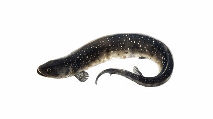 A fish laying down on a white surface, suitable for various concepts