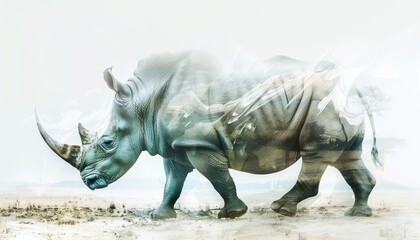 Fototapeta premium Conservationists use multiexposure techniques to document the rapid movements of endangered species, creating a layered macro perspective of their delicate existence