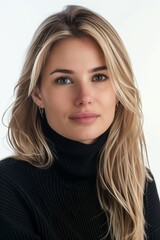 Naklejka premium nice blonde woman, portrait on the white background 
