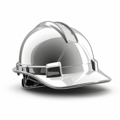 Fototapeta premium Digital illustration of a classic white safety helmet, isolated on a gray background.