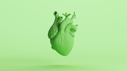 Heart anatomical green mint anatomy biology soft tones medical background sculpt 3d illustration render digital rendering - 796427243