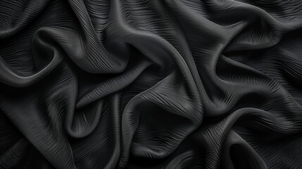 Close-up of organic black cotton's texture wave background