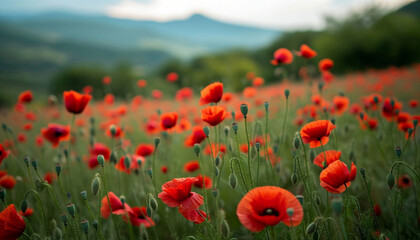 poppies in the field of wheat