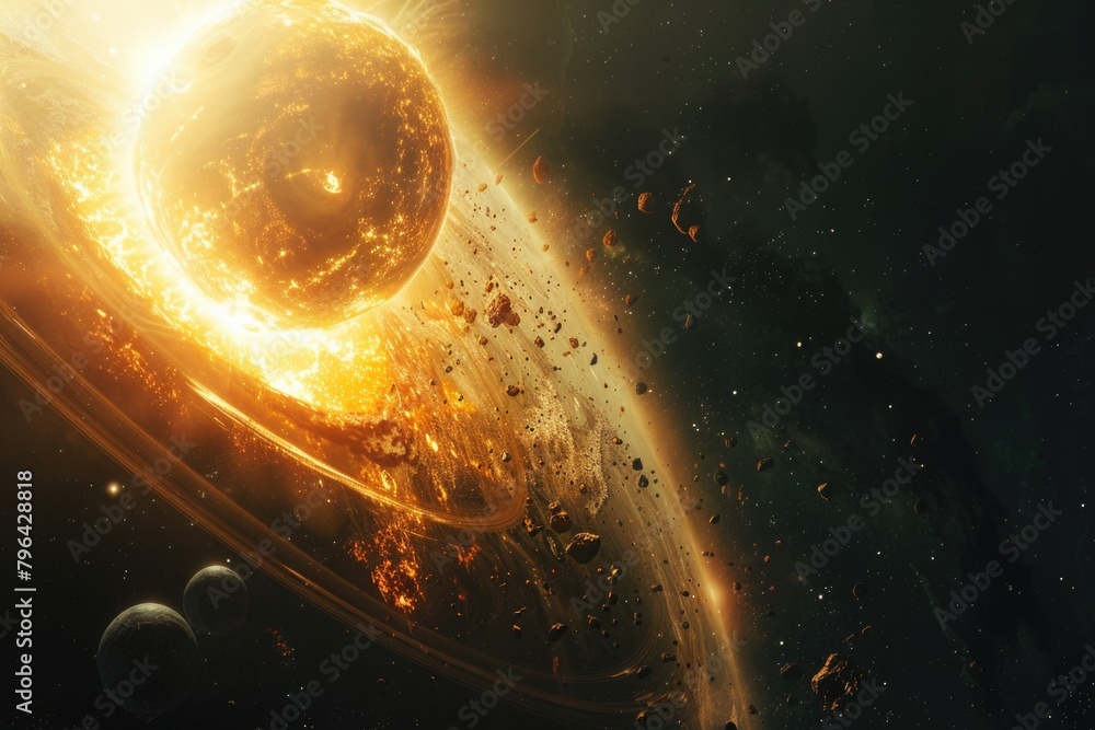 Poster A captivating view of planets in outer space. Perfect for science and astronomy projects
