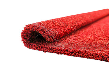 Close Up of Red Rug on White Background
