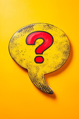 Question mark on yellow background.