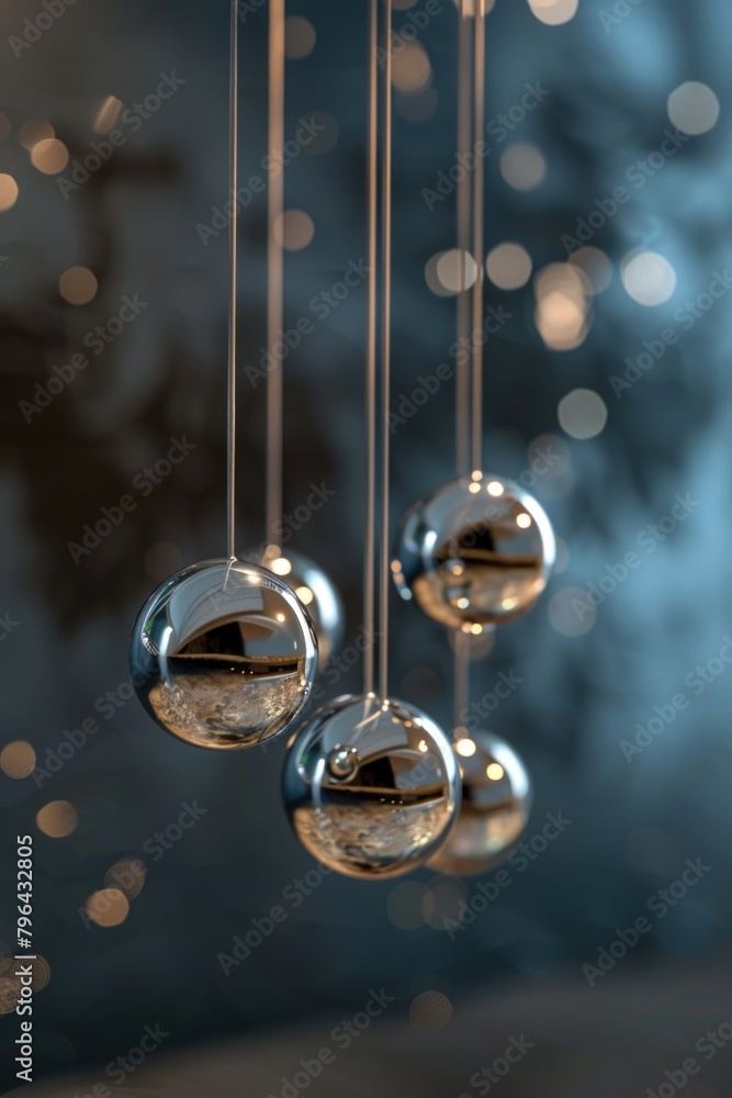 Aufkleber A group of spheres hanging from a string. Suitable for various design projects