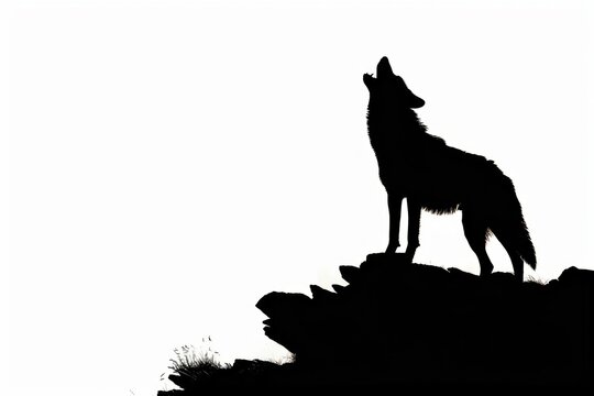 Silhouette Illustration of wolf silhouette animal coyote