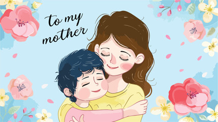 Greeting card to my mother for Mothers day with a hap