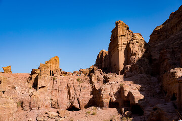 Fototapeta premium View of Uneishu Tomb in the archeological site of Petra in Jordan