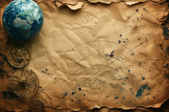 b'Vintage paper texture background with a celestial theme'