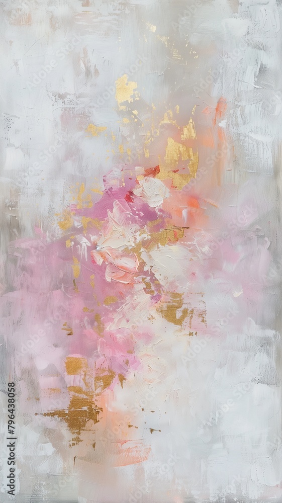 Aufkleber imagine an abstract canvas artwork in which the pastel colors blend into one another to create a bea