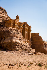 A view of The Monastery  in the archeological site of Petra in Jordan