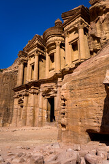 A view of The Monastery  in the archeological site of Petra in Jordan