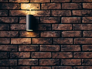 old brick wall with light